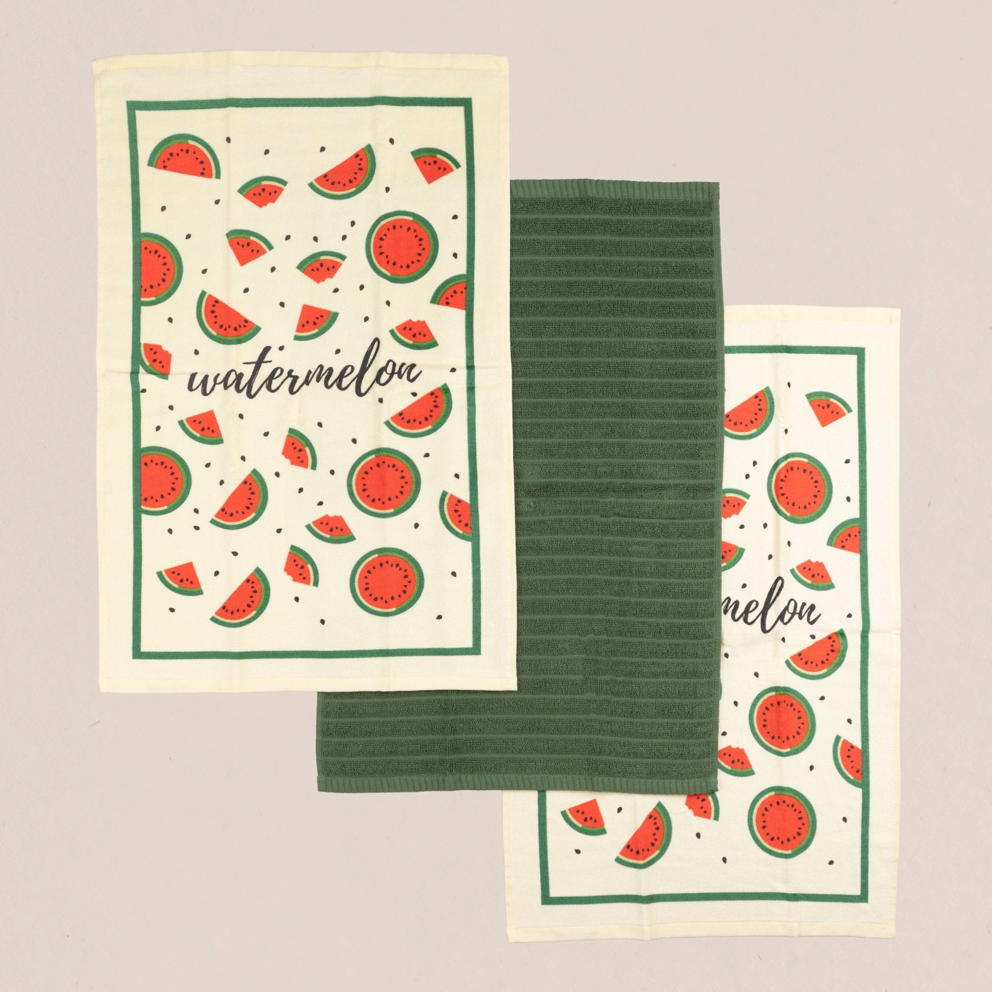 Cannon Kitchen Towel Set 41 × 63 cm (3 Pcs) – Velour Printed Watermelon - Urban Home