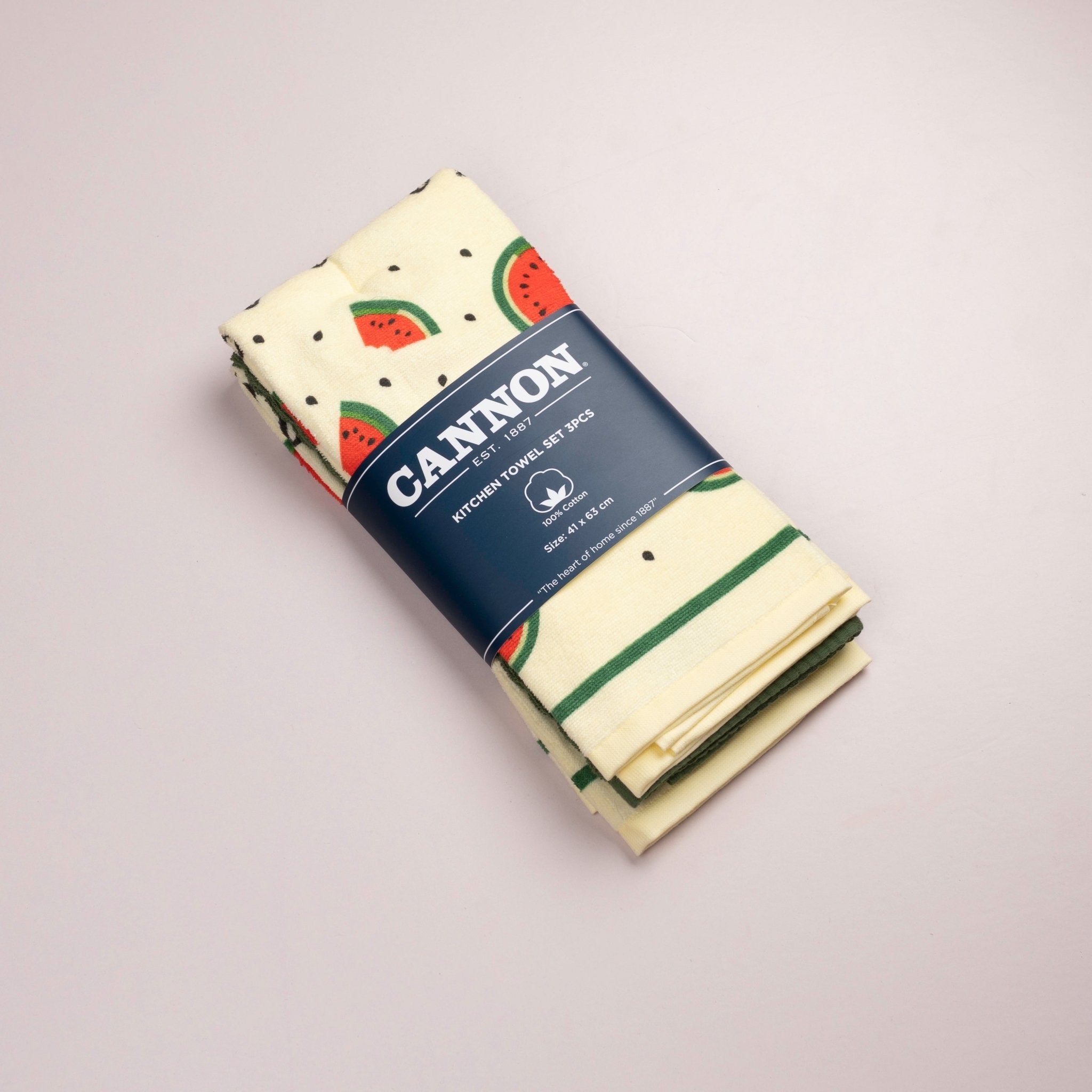 Cannon Kitchen Towel Set 41 × 63 cm (3 Pcs) – Velour Printed Watermelon - Urban Home