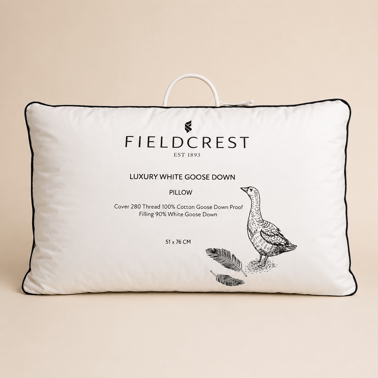 Fieldcrest Luxury White Goose Down Pillow – 51×76 cm - Urban Home