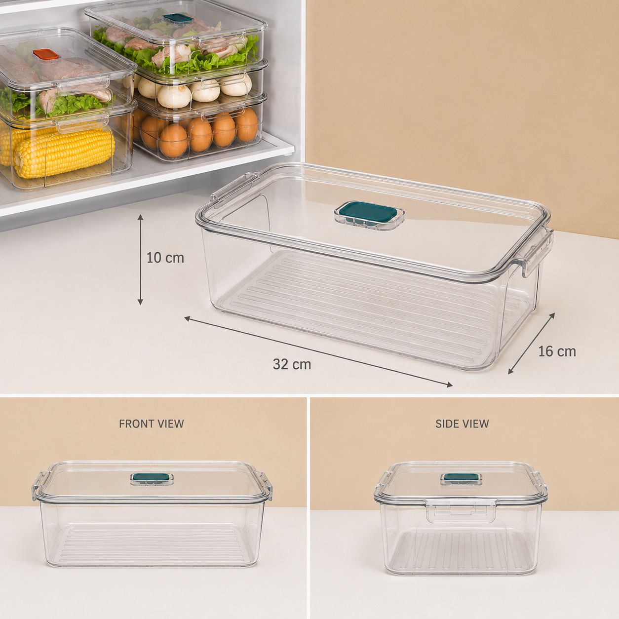 Plexi fridge organizer with lid