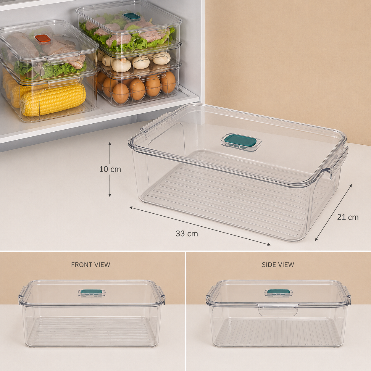 Plexi fridge organizer with lid