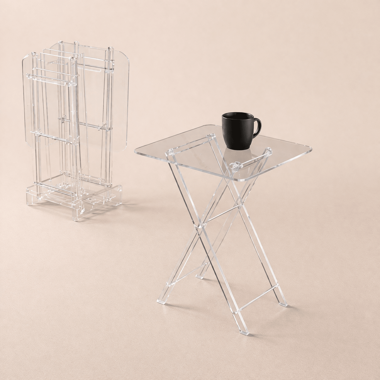 Plexi Nesting Tables – 4PC Set with Stand - Urban Home
