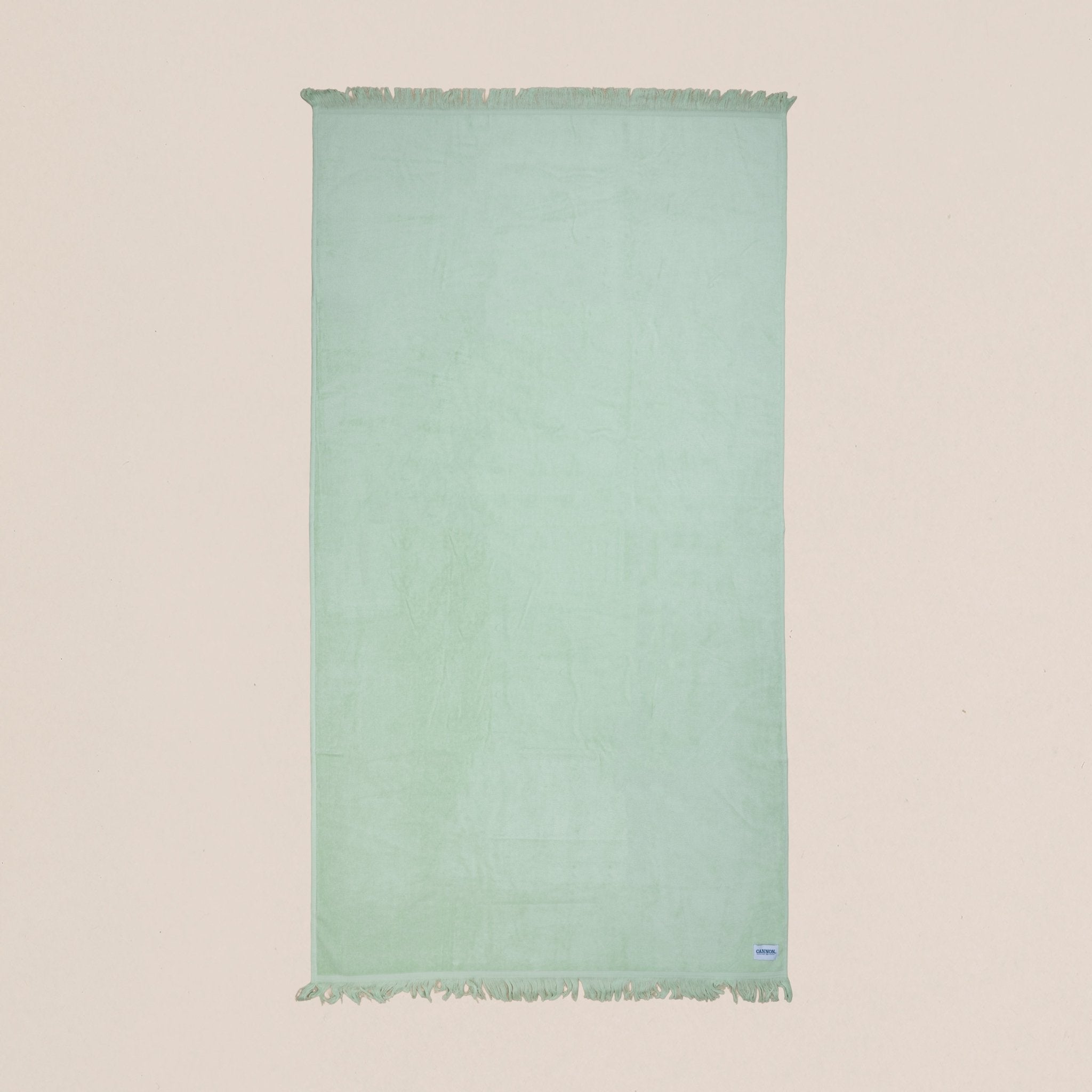 Plain Fringed Cotton Beach Towel (90x160 cm) - Urban Home