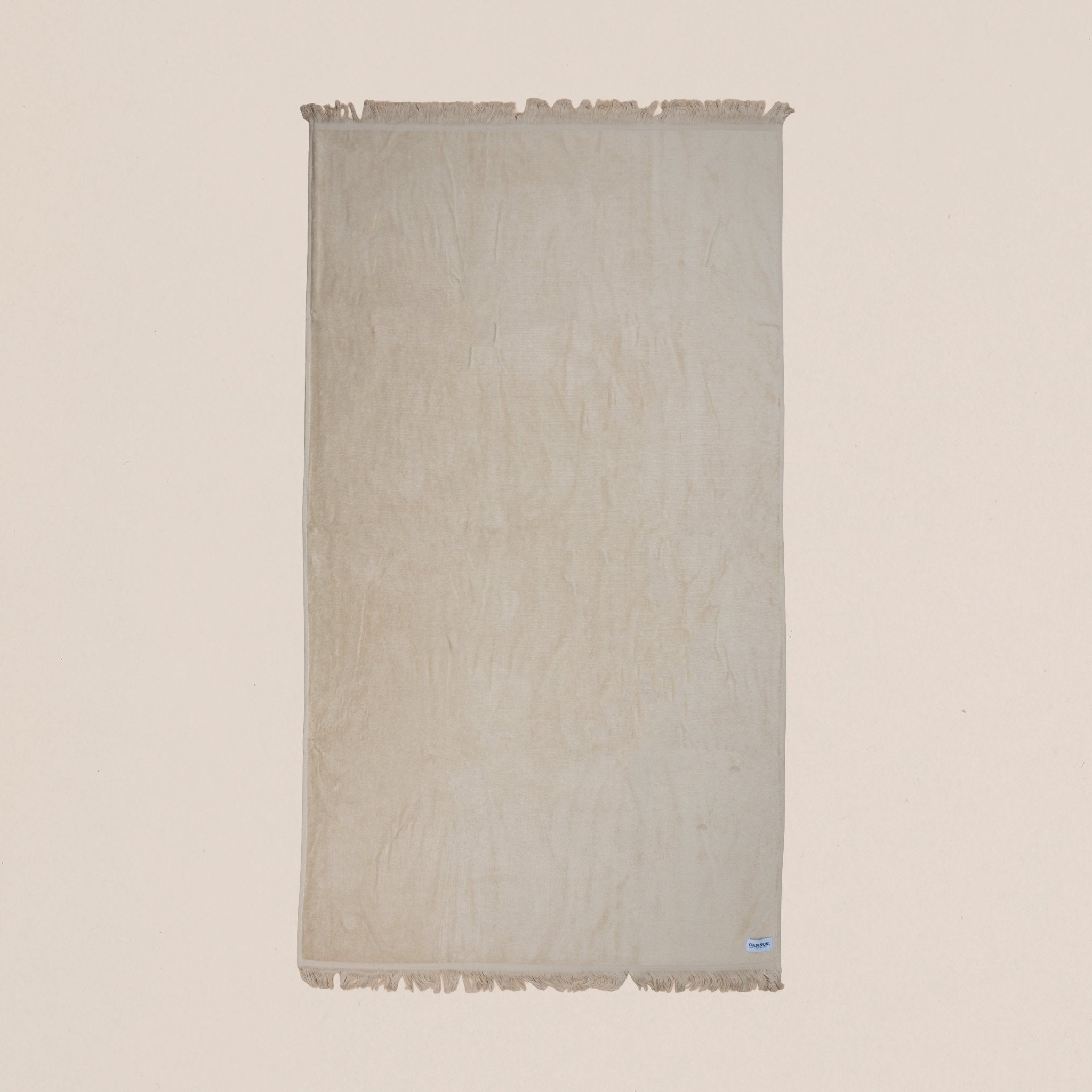Plain Fringed Cotton Beach Towel (90x160 cm) - Urban Home