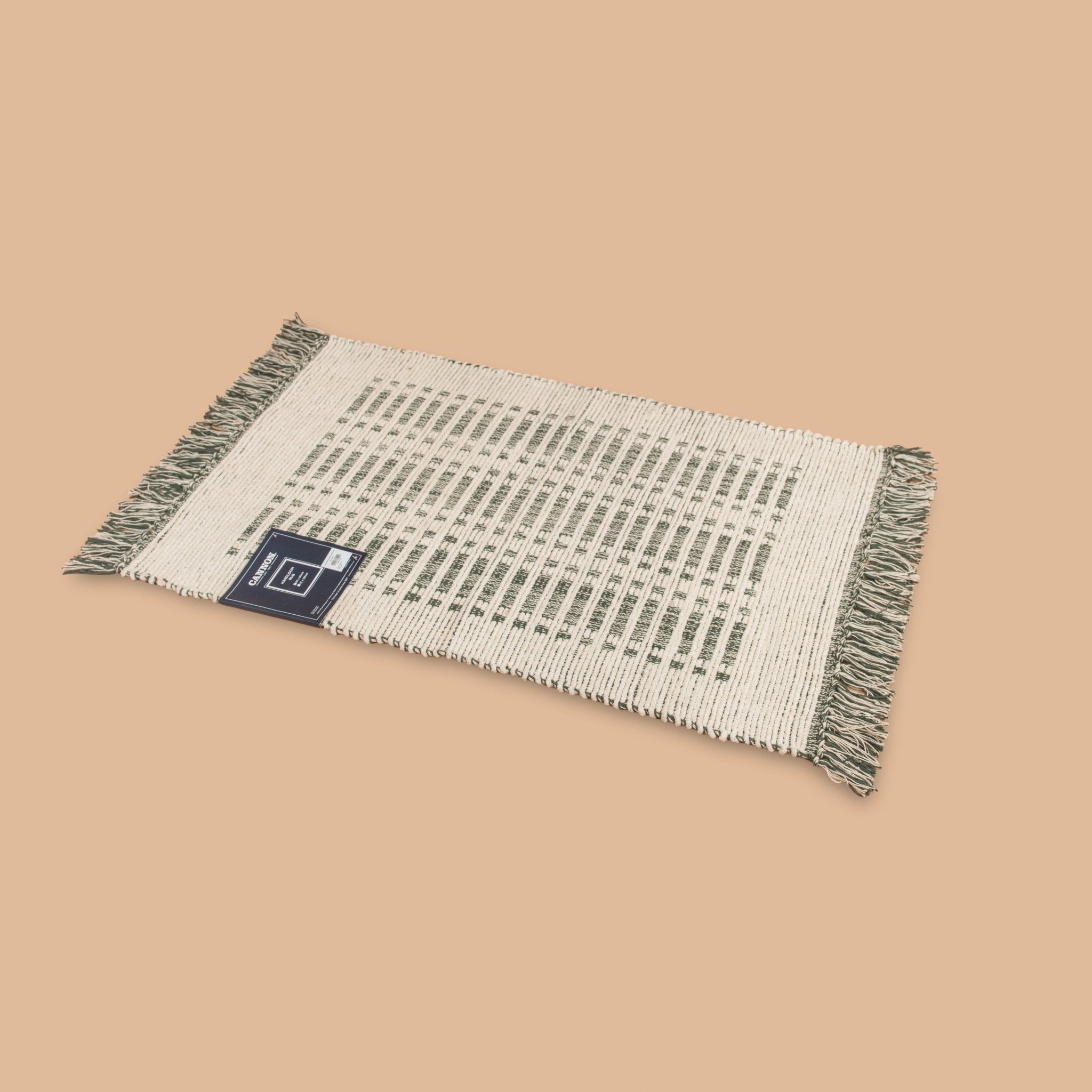Cannon Rug 60×90 cm – Chenille Handloom (Green) - Urban Home