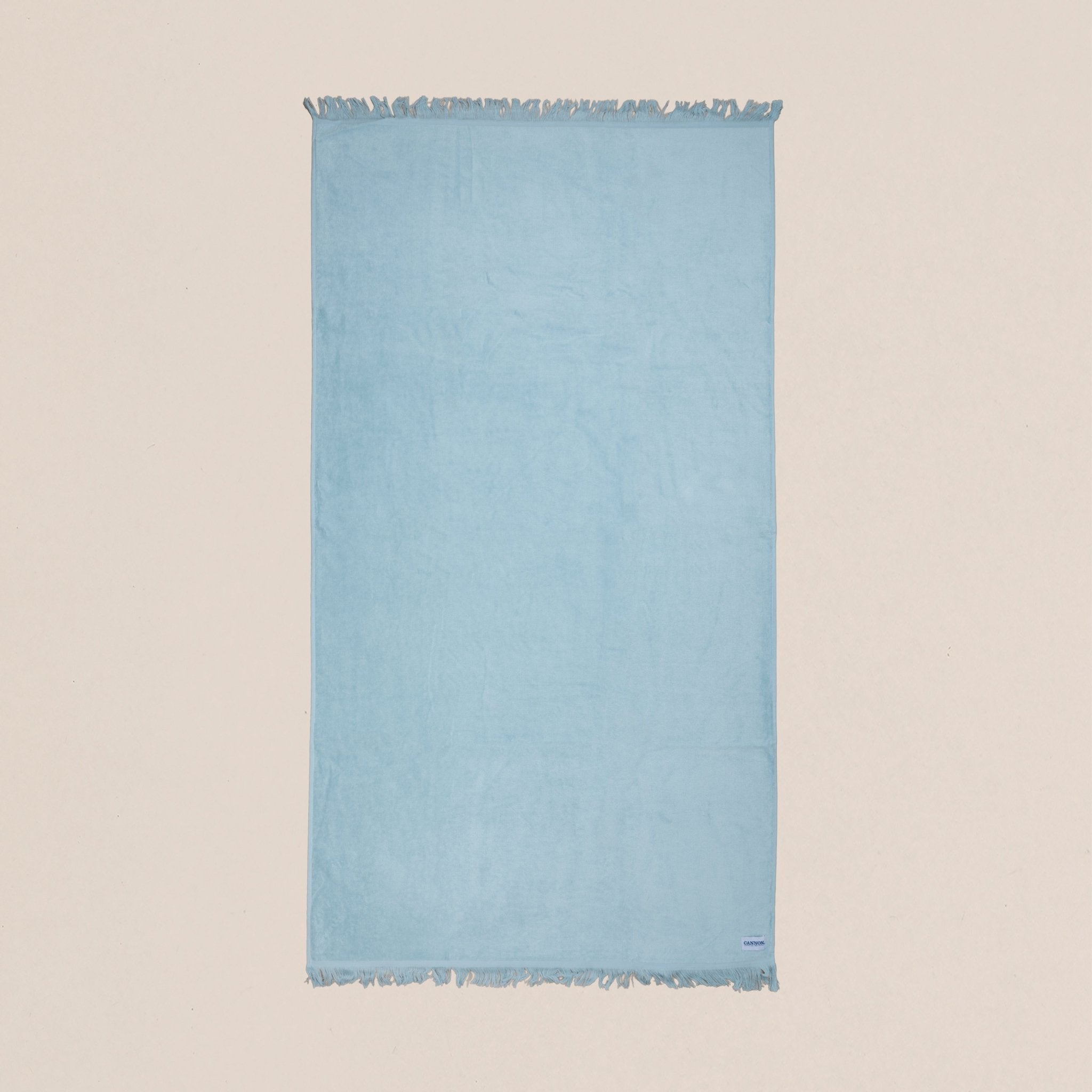 Plain Fringed Cotton Beach Towel (90x160 cm) - Urban Home