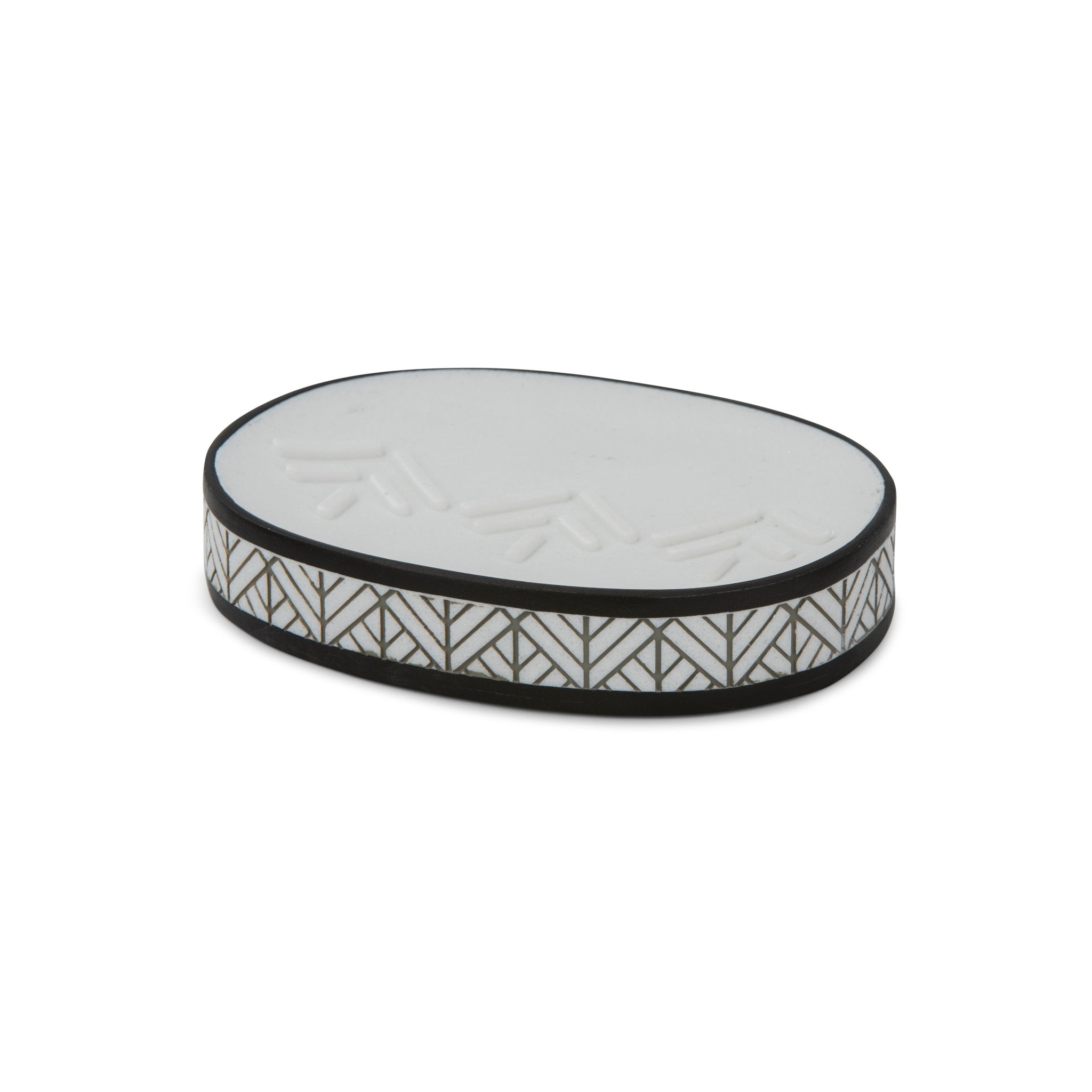Cannon Monochrome Stone - Line Bath Set – Modern Black & White - Urban Home