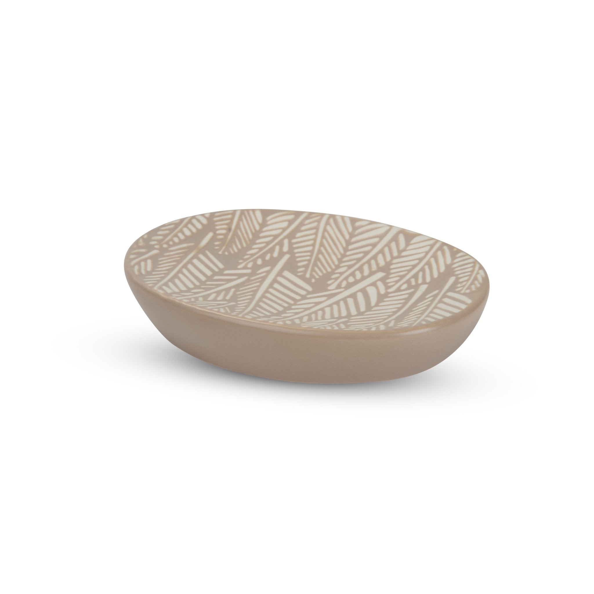 Cannon Beige Leaf Ceramic Bath Set – Organic Elegance - Urban Home