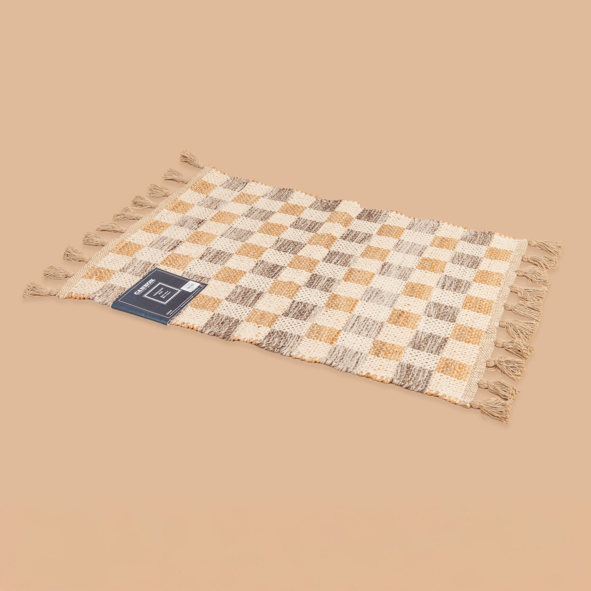 Cannon Rug 60×90 cm – Jute, PET Wool & Cotton Handloom (Brown) - Urban Home