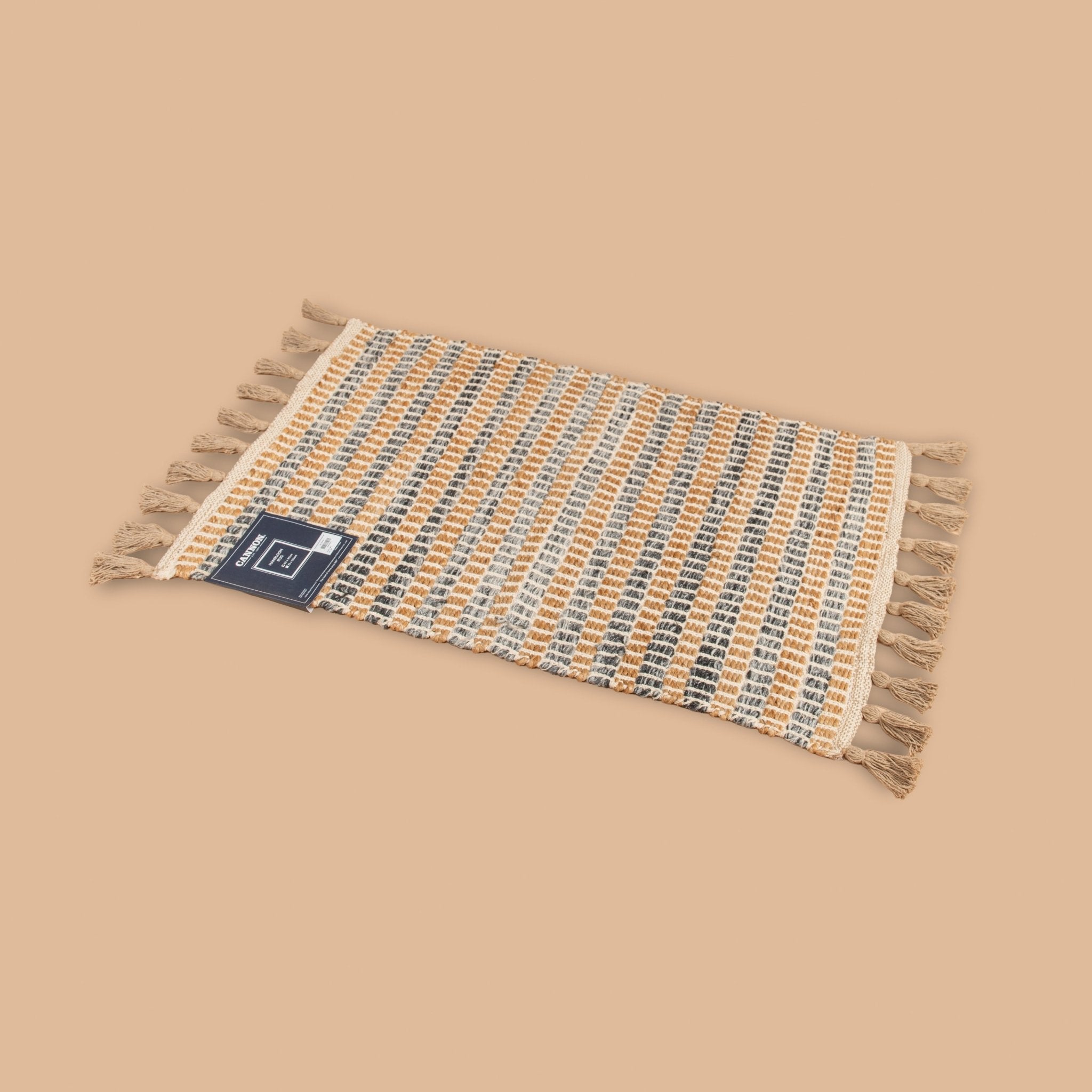 Cannon Rug 60×90 cm – Jute & Cotton Handloom (Grey) - Urban Home
