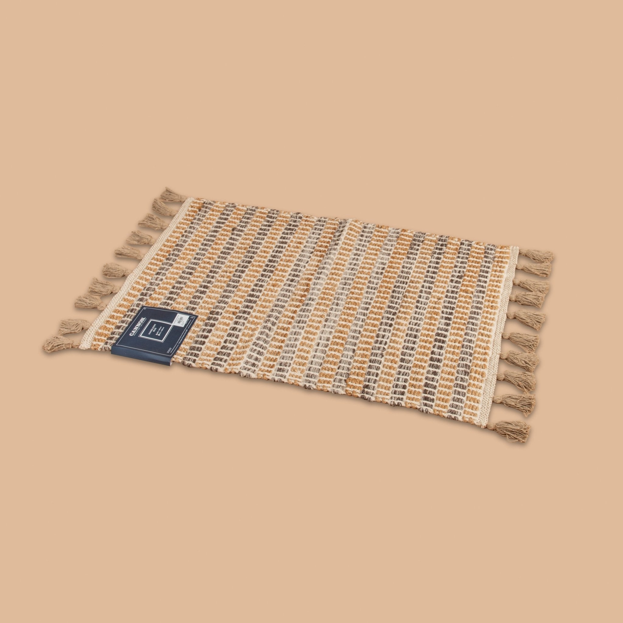 Cannon Rug 60×90 cm – Jute & Cotton Handloom (Brown) - Urban Home