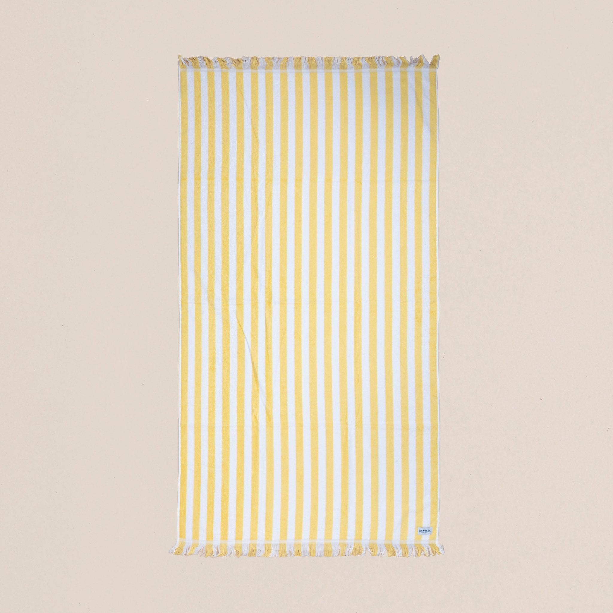 Fringed Cabana Stripe Cotton Beach Towel (90x160 cm) - Urban Home