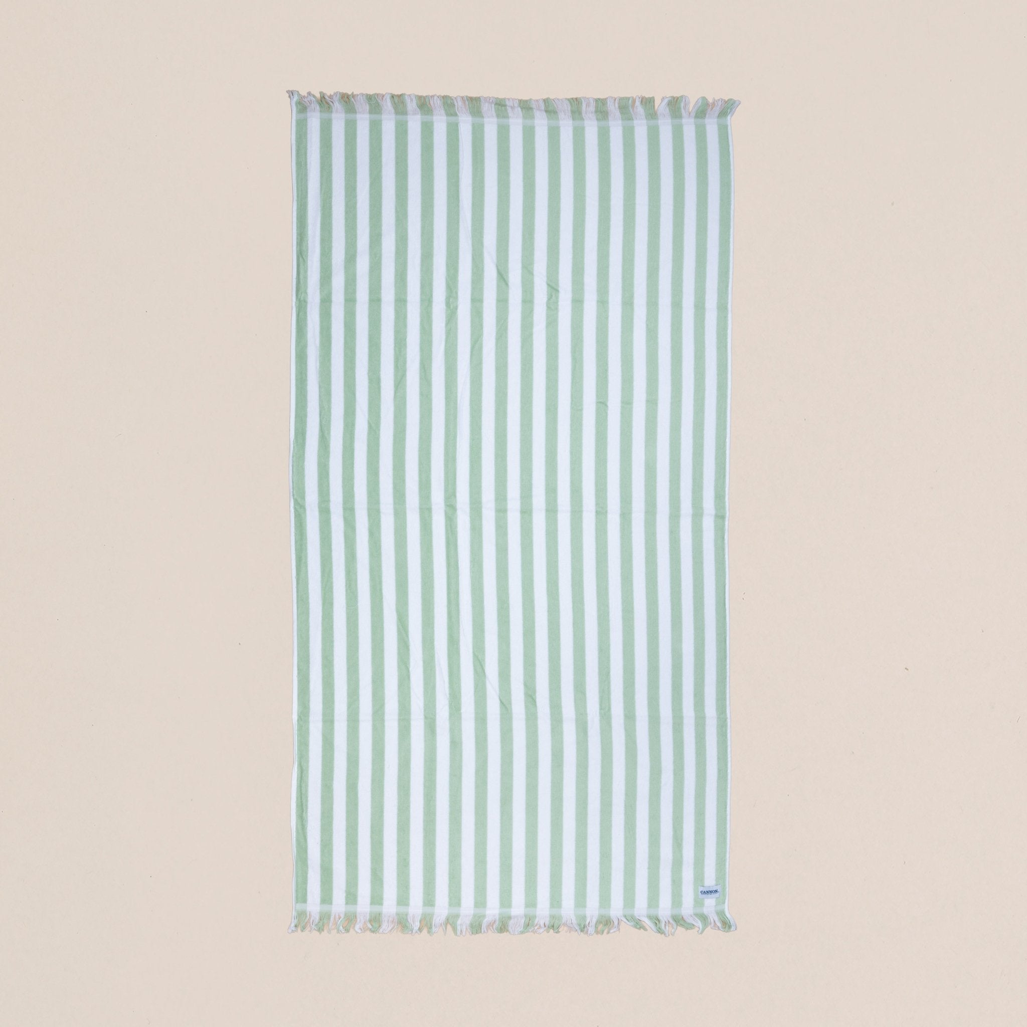Fringed Cabana Stripe Cotton Beach Towel (90x160 cm) - Urban Home