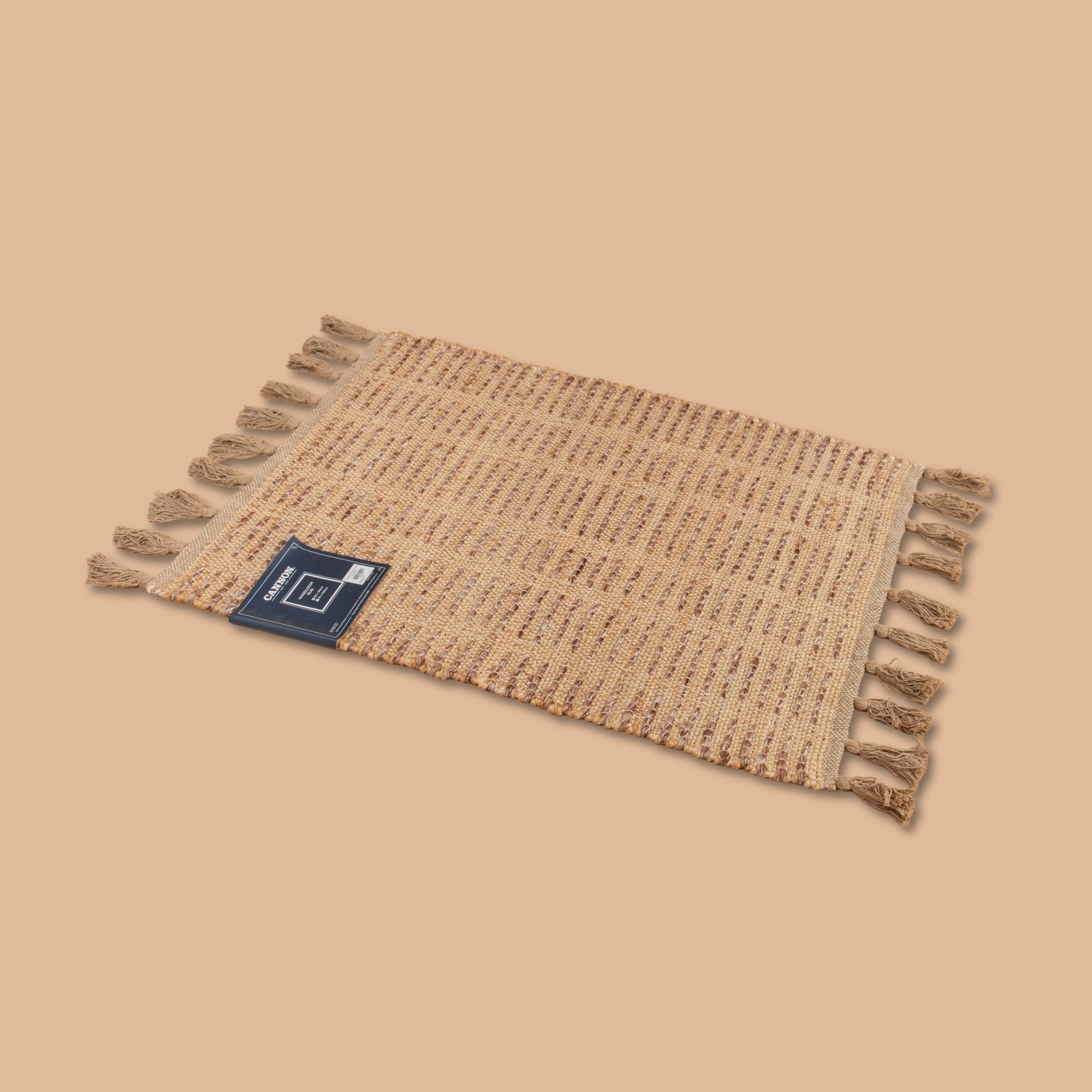 Cannon Rug 60×90 cm – Jute, Cotton & PET Handloom (Blush) - Urban Home
