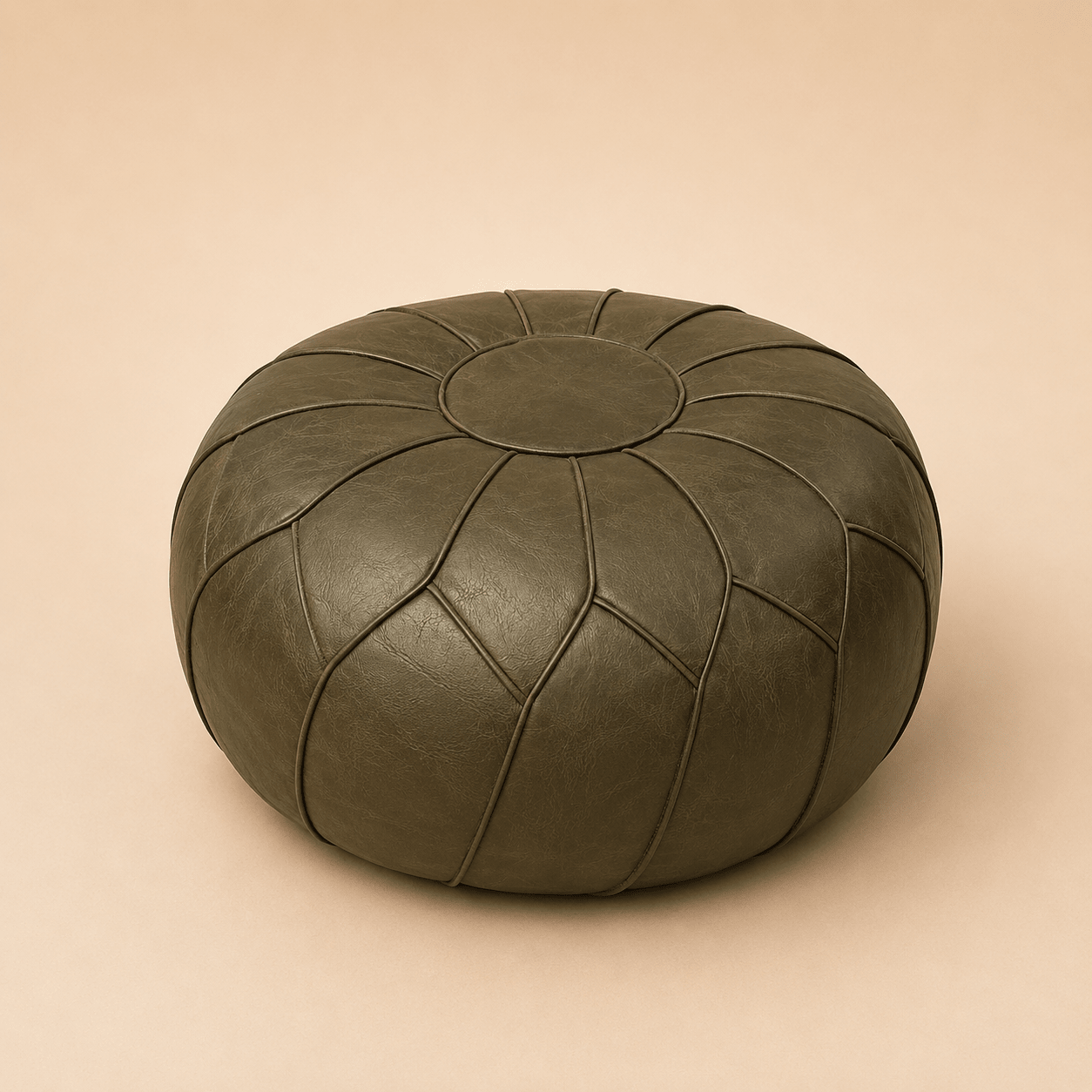 Flower Shaped Leather Poof - Urban Home