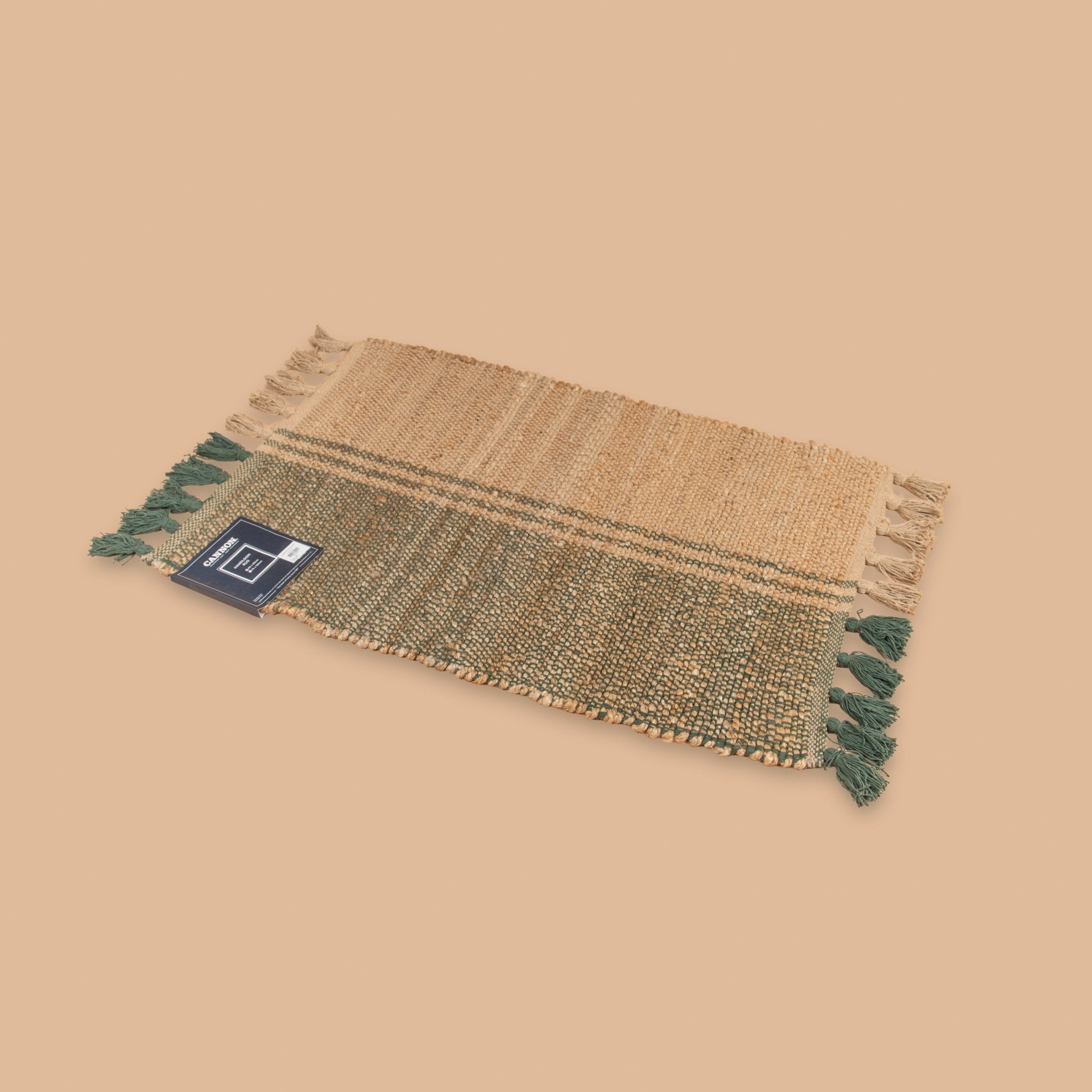 Cannon Rug 60×90 cm – Jute & Cotton Handloom (Green) - Urban Home