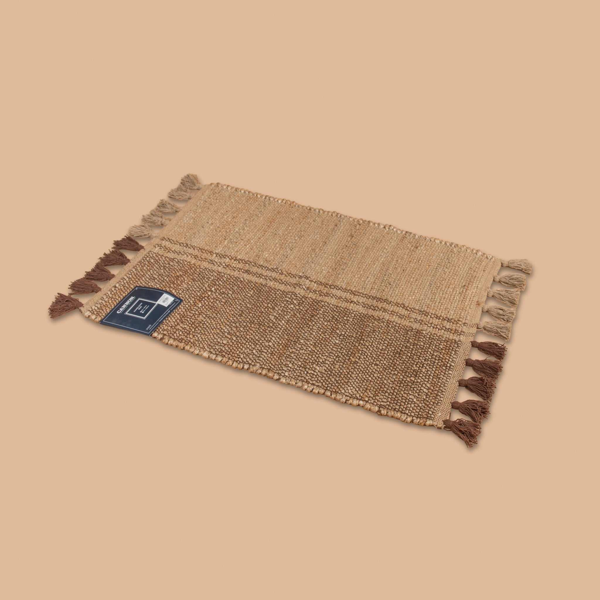 Cannon Rug 60×90 cm – Jute & Cotton Handloom (Brown) - Urban Home