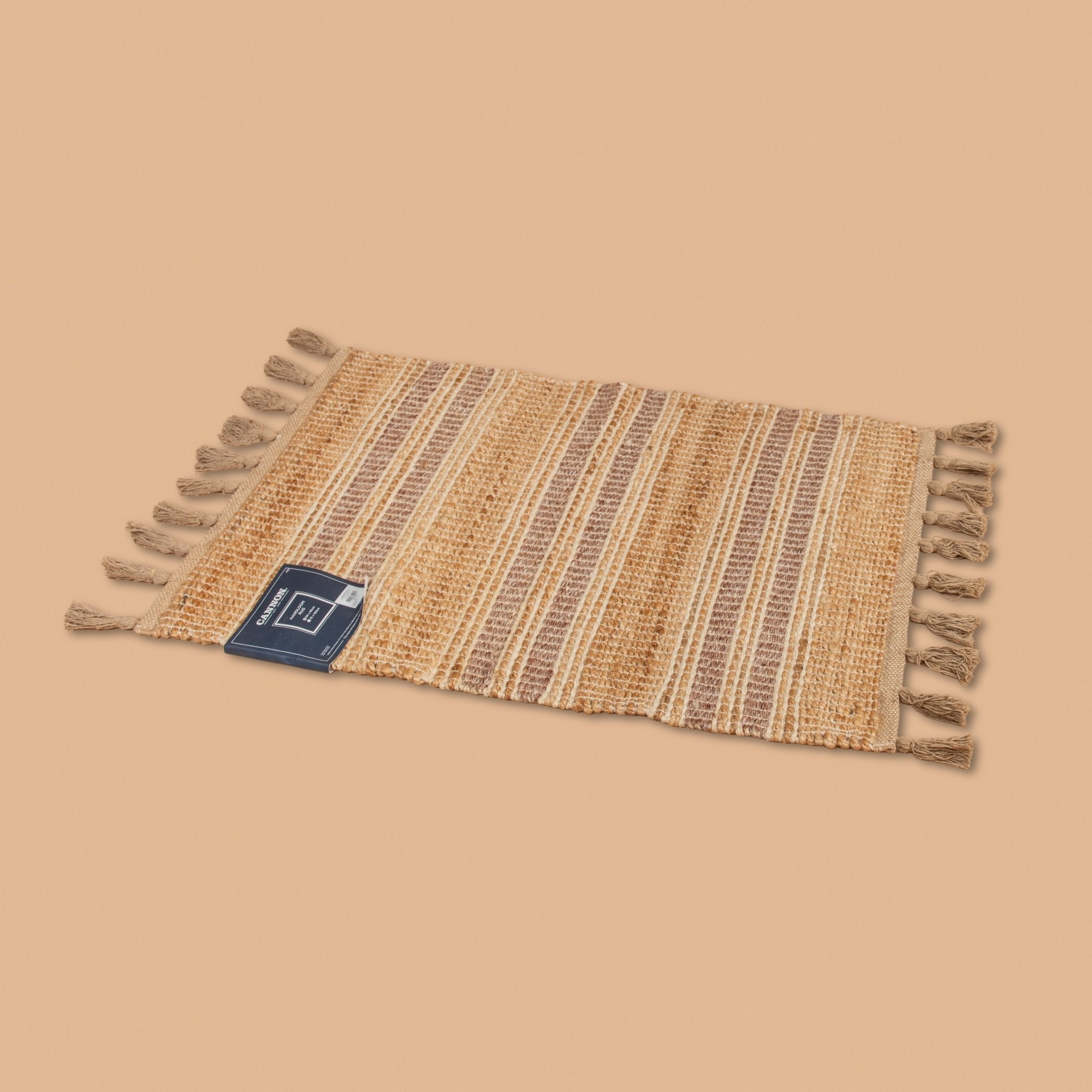 Cannon Rug 60×90 cm – Jute, Cotton & PET Handloom (Blush) - Urban Home