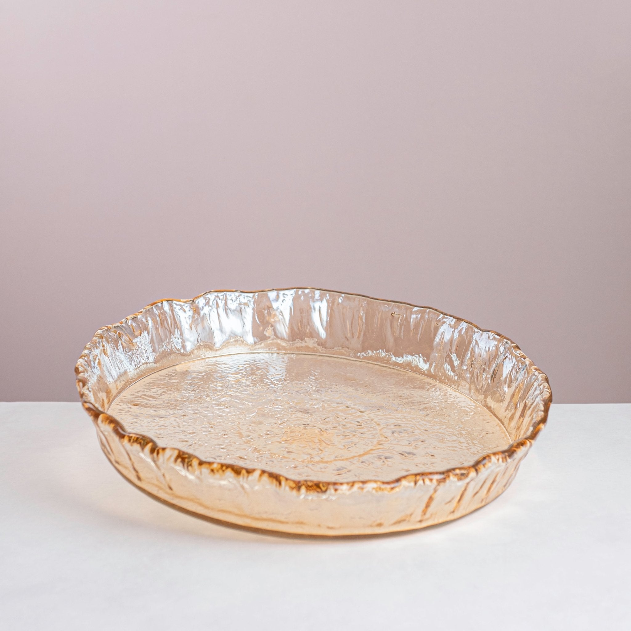 Italian Murano Glass Clear Luster Honey Gourmet Bowl – 40×7 cm - Urban Home