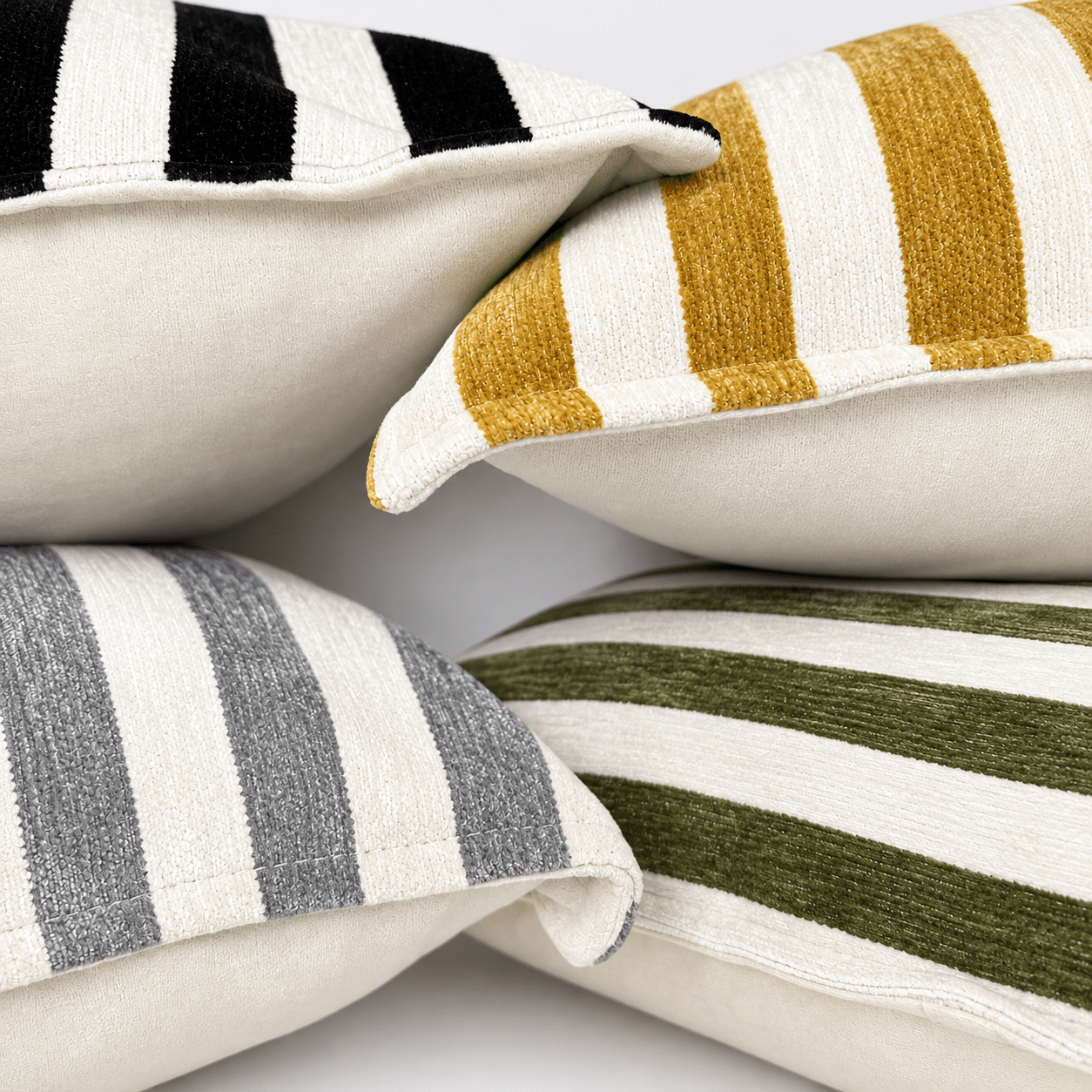 Striped Velvet Decorative Cushion - Urban Home