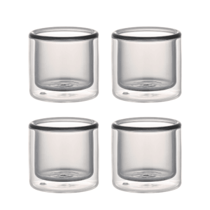Pure Rage Double Wall Glass Cup Set – Set of 4 Glasses (50ml)