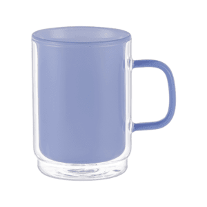 Jade Blue Double Wall Glass Mug – 350ml Heat-Resistant Borosilicate Coffee & Tea Cup - Urban Home