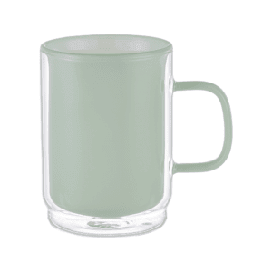 Jade Green Double Wall Glass Mug – 350ml Heat-Resistant Borosilicate Coffee & Tea Cup - Urban Home