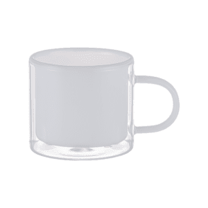 Jade White Double Wall Glass Mug – 240ml Heat-Resistant Borosilicate Coffee - Urban Home