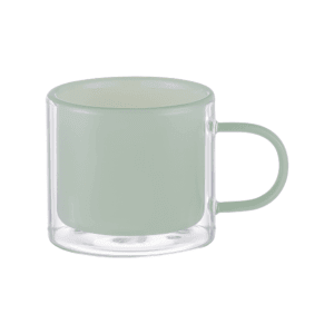 Jade Green Double Wall Glass Mug – 240ml Heat-Resistant Borosilicate Coffee & Tea Cup - Urban Home