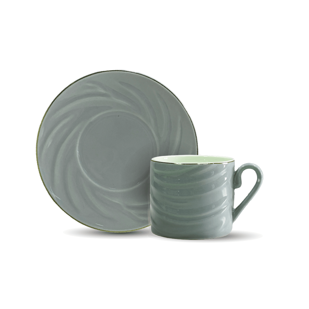 Dorsch - Misty Blue Swirl Cup & Saucer Set - Urban Home