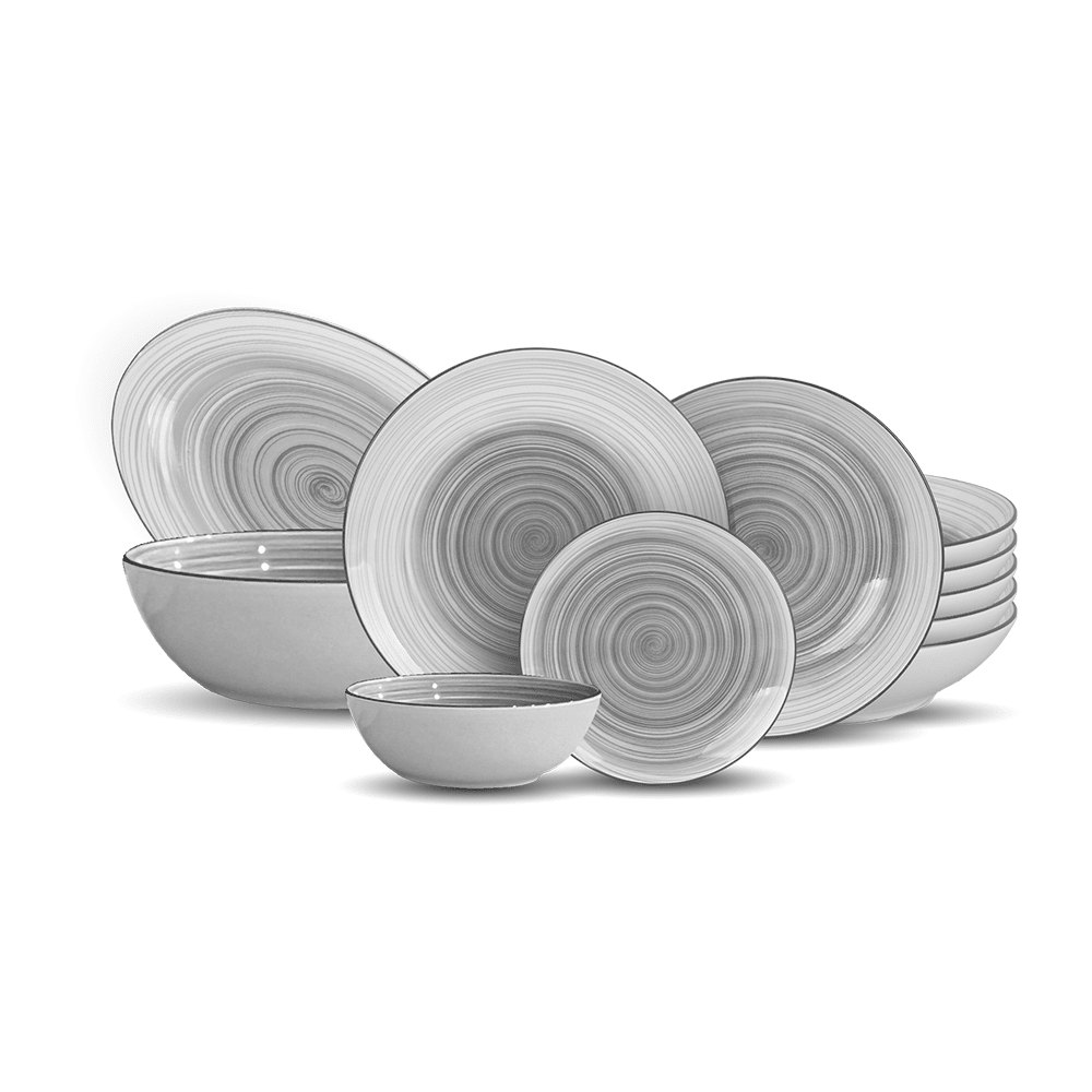 Dorsch - Silver Spiral Dinner Set – 26 Pieces - Urban Home