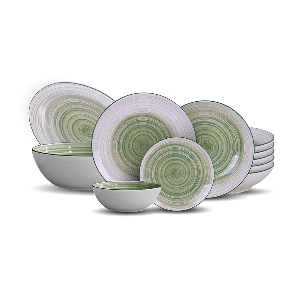 Dorsch - Green Spiral Dinner Set – 26 Pieces - Urban Home