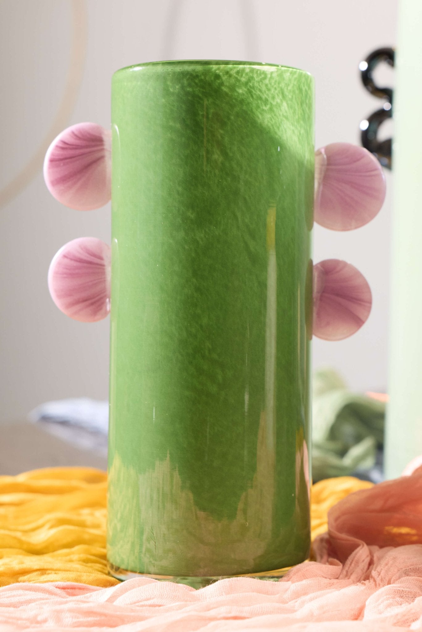 Botanical Totem Glass Vase – Moss & Lavender - Urban Home