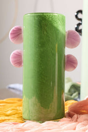 Botanical Totem Glass Vase – Moss & Lavender - Urban Home