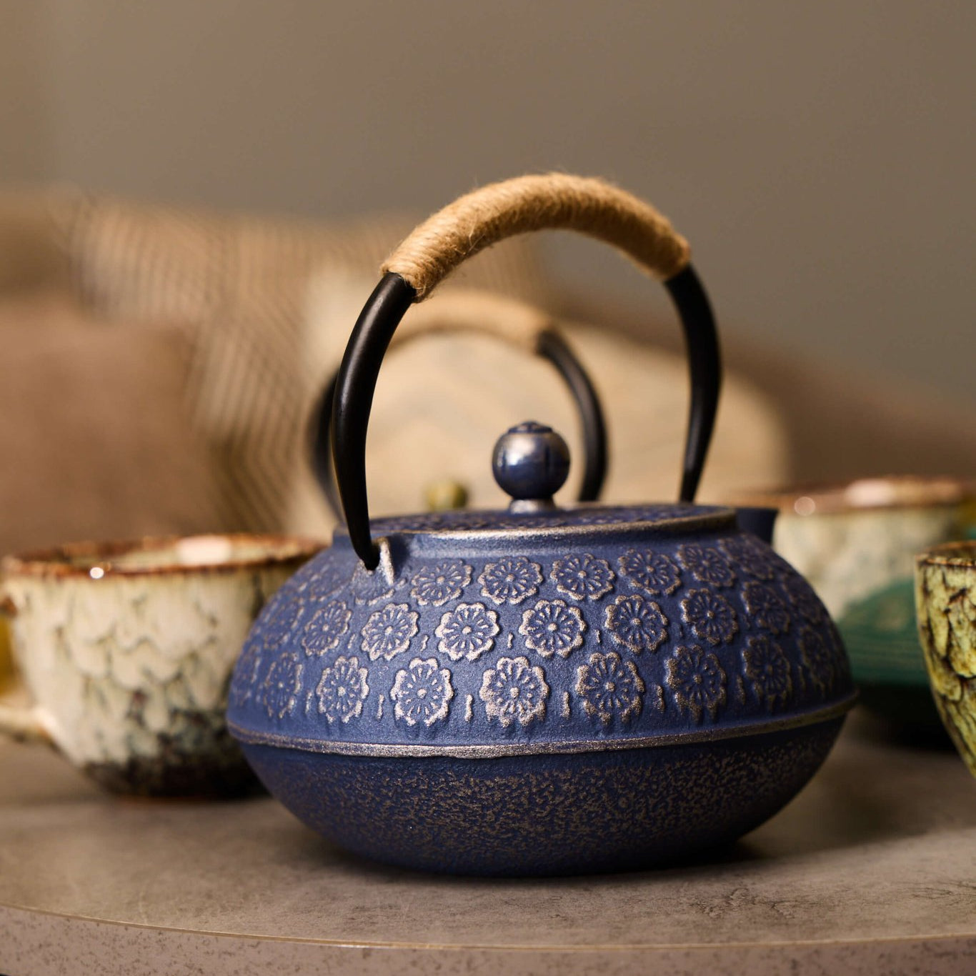 Patina Iron - Cast Teapot (Deep Blue) - Urban Home