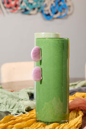 Botanical Totem Glass Vase – Moss & Lavender - Urban Home