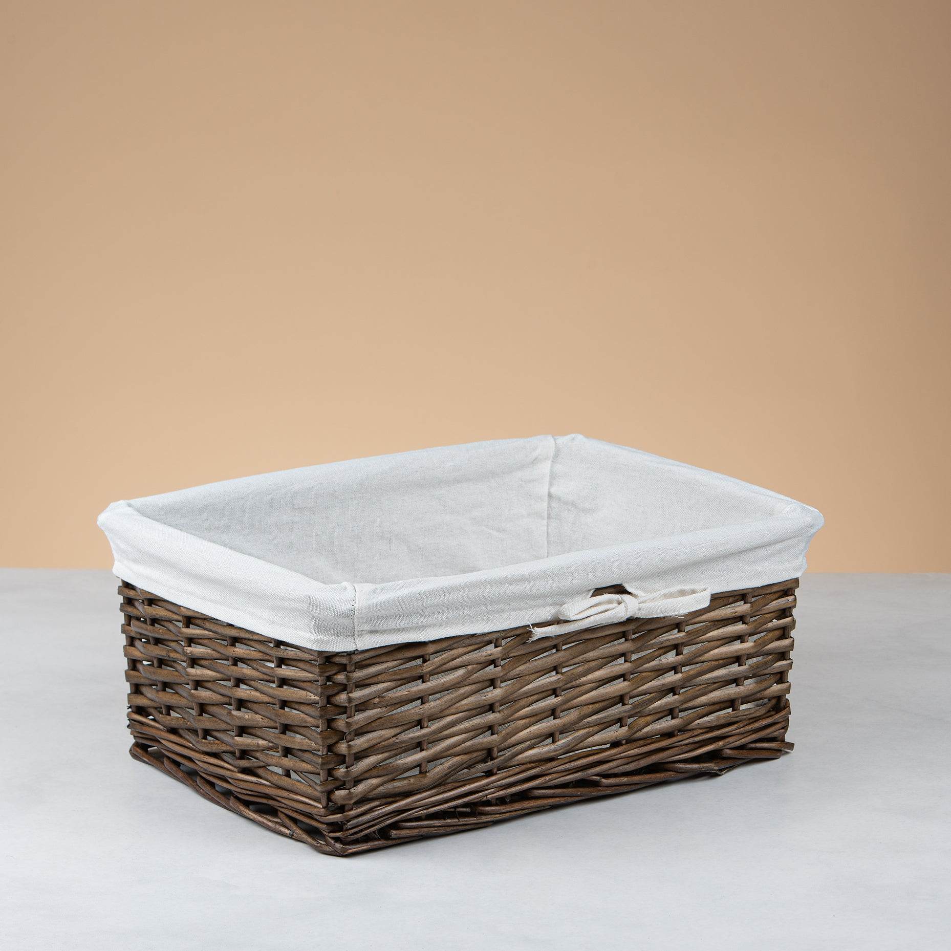Rectangular Woven Storage Basket with Fabric Liner - Urban Home