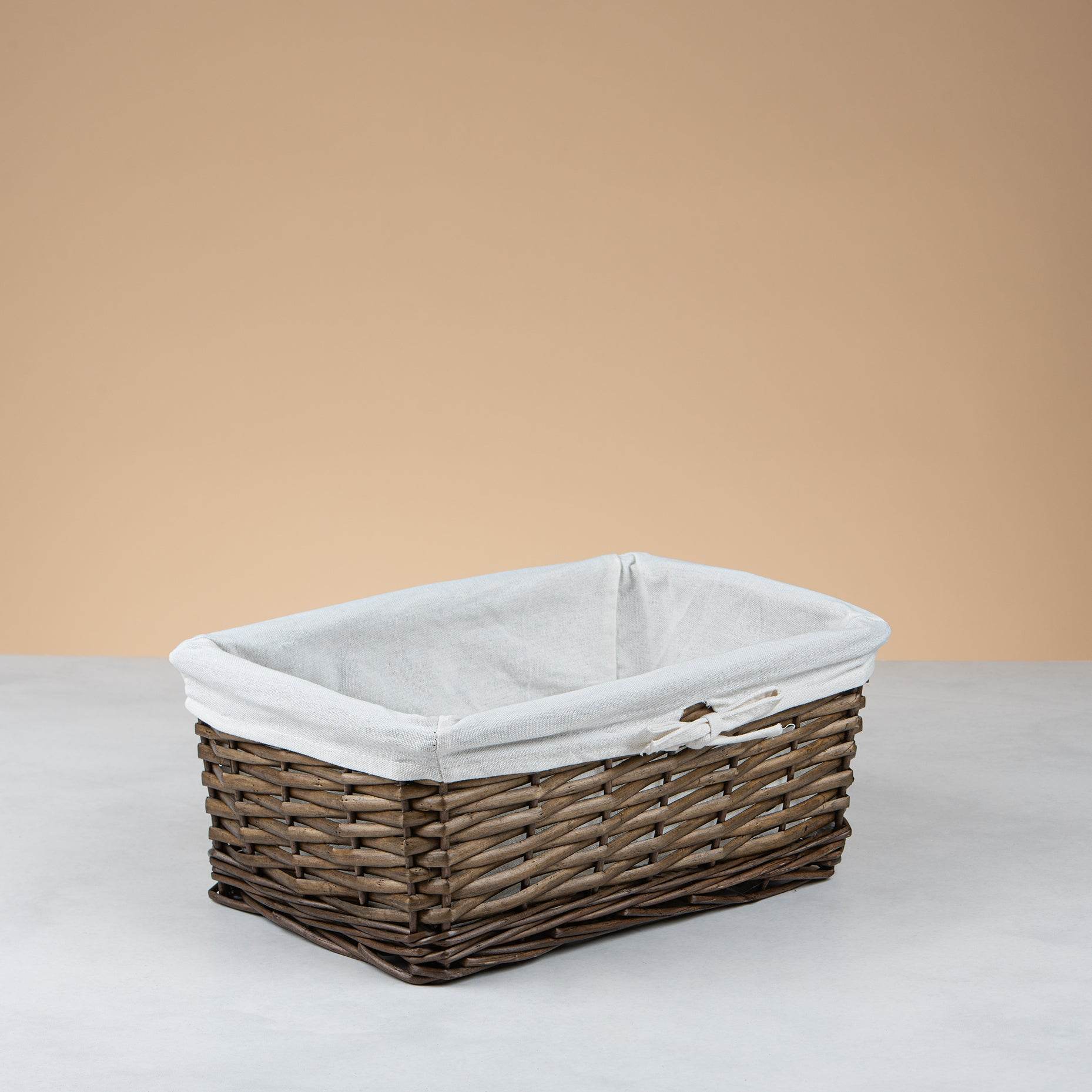 Rectangular Woven Storage Basket with Fabric Liner - Urban Home