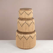 Nest of 3 Woven Rope Storage Side Tables - Urban Home