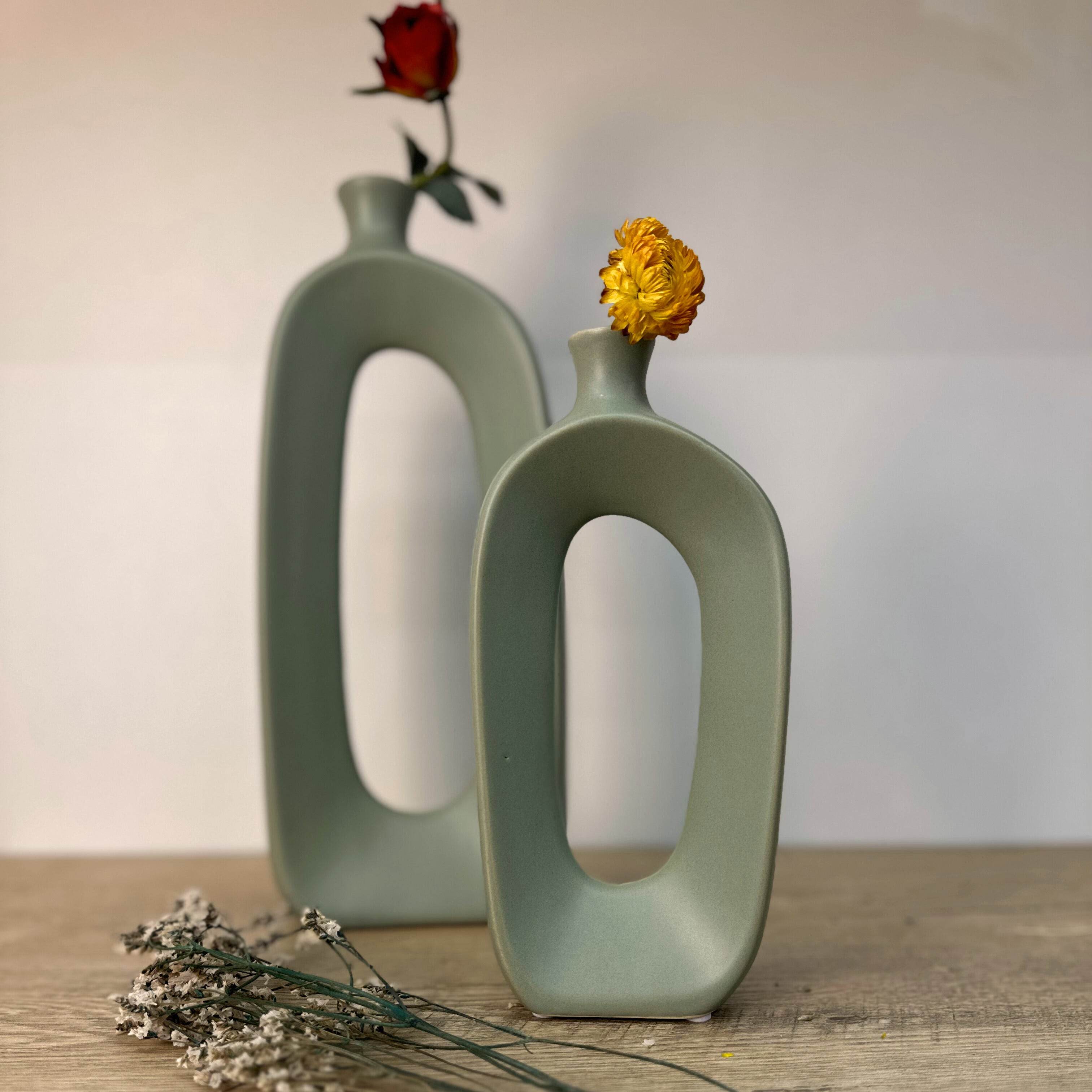 Sage loop ceramic vase - Urban Home