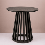 Modern Slatted Pedestal Side Table - Urban Home