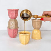 Lebanese traditional ceramic coffee cups - set of 6 - Urban Home