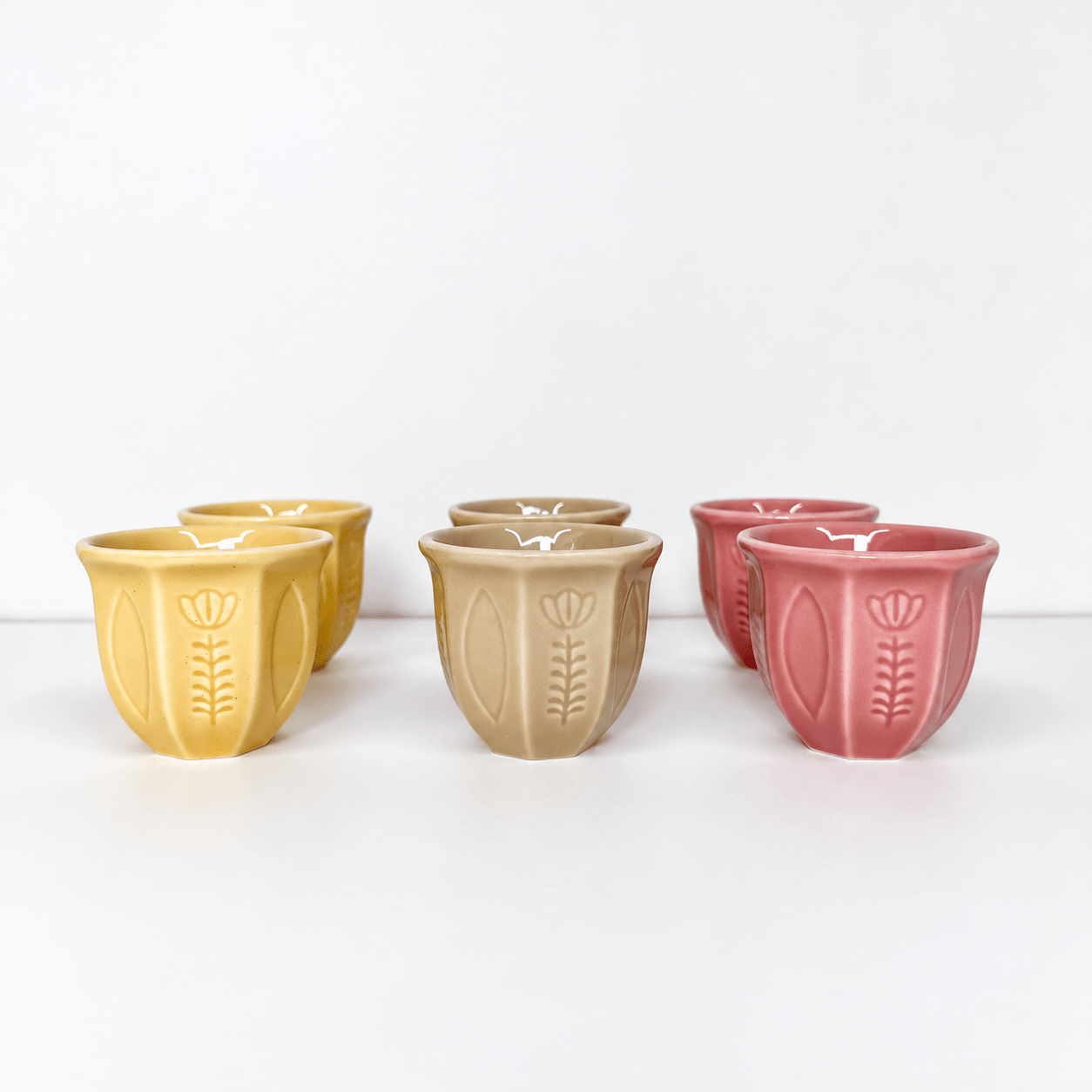 Lebanese traditional ceramic coffee cups - set of 6 - Urban Home