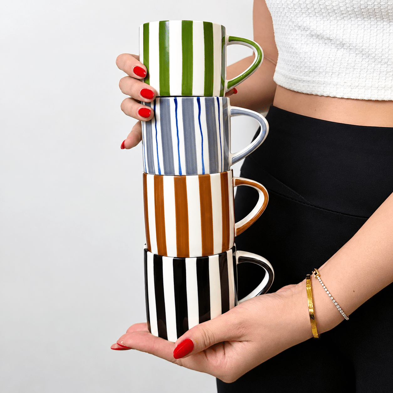 Striped cup with saucer - Urban Home