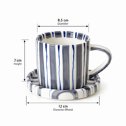 Striped cup with saucer - Urban Home