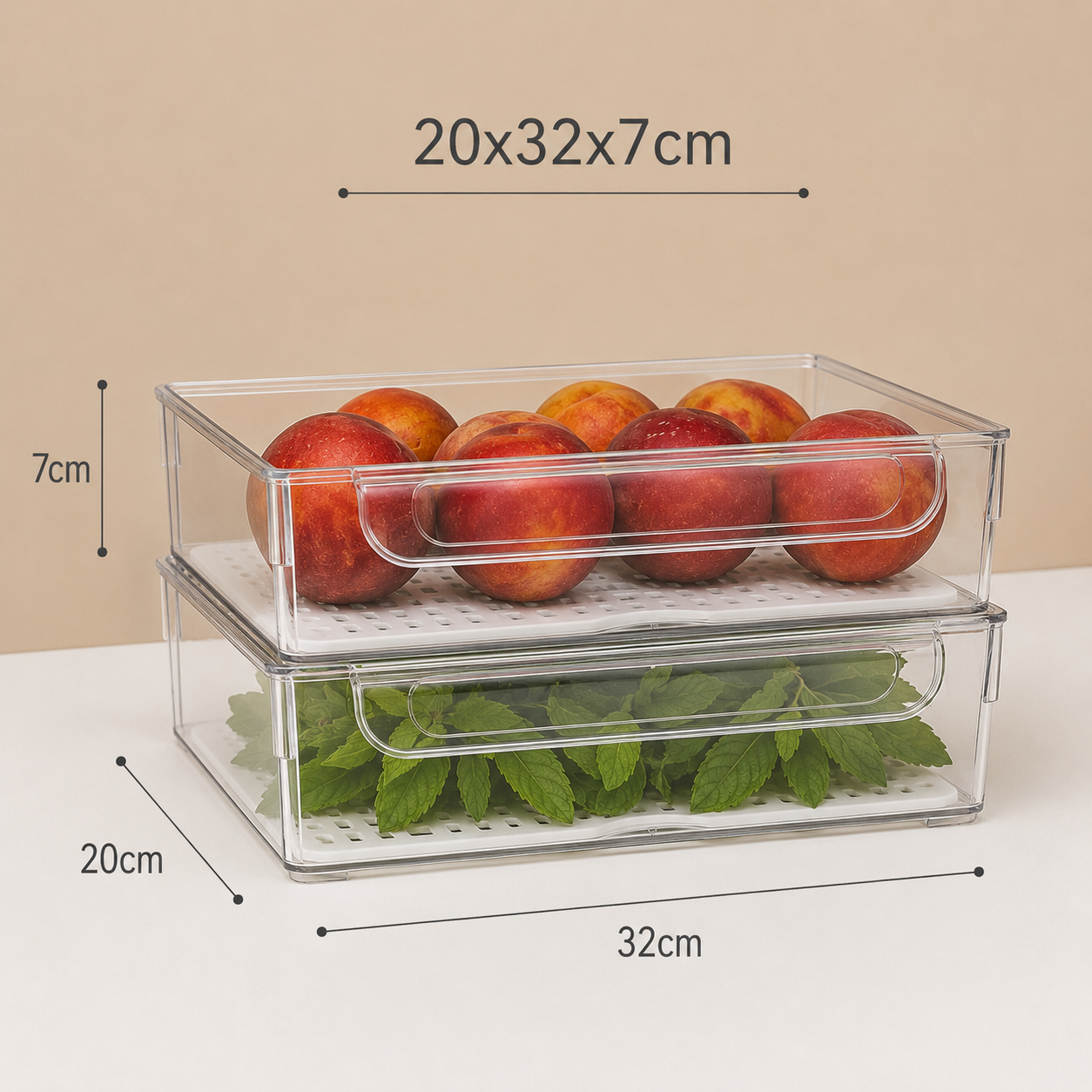 Fridge Organizer with Strainer & Cover