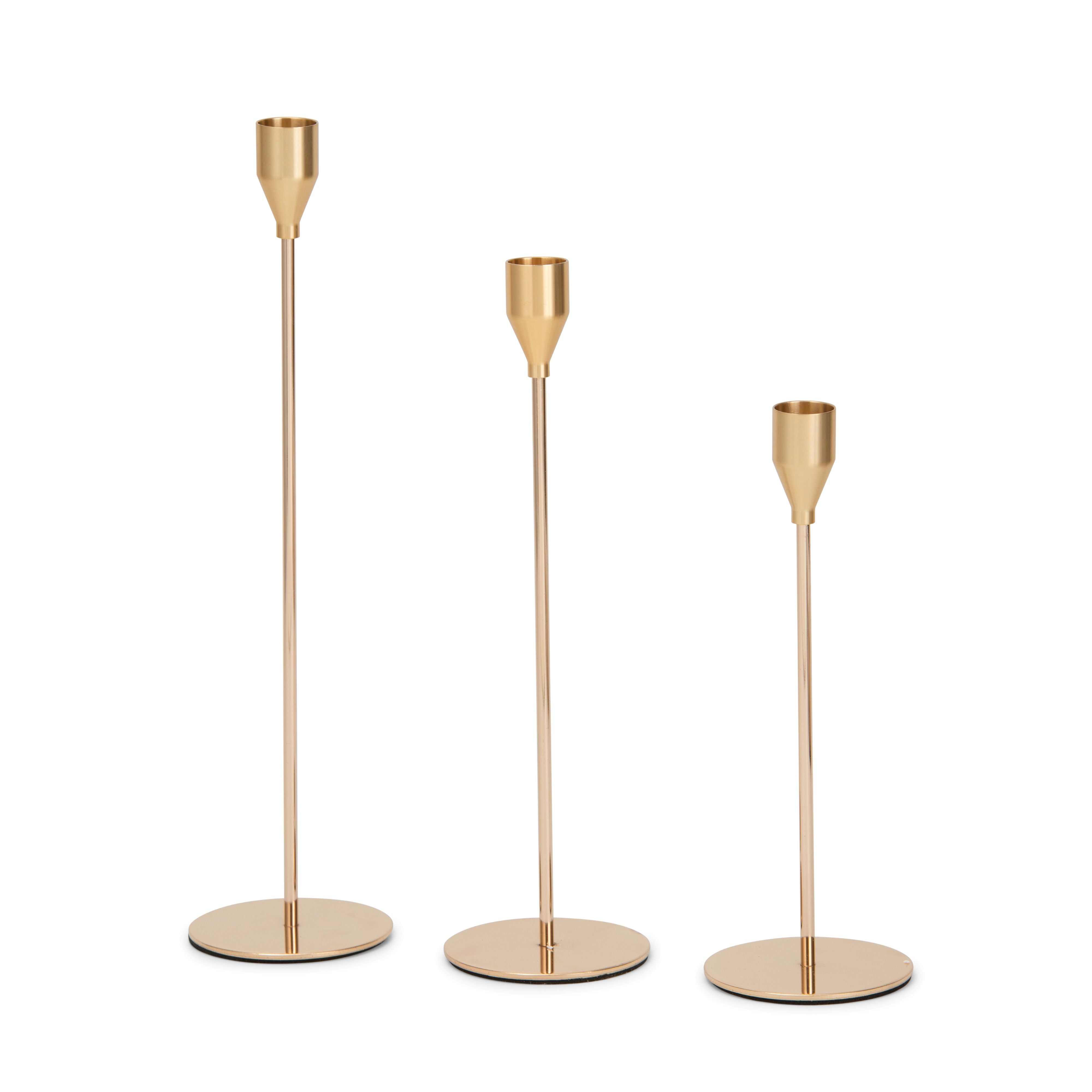 Metallic Candle Holders Set - 3pcs