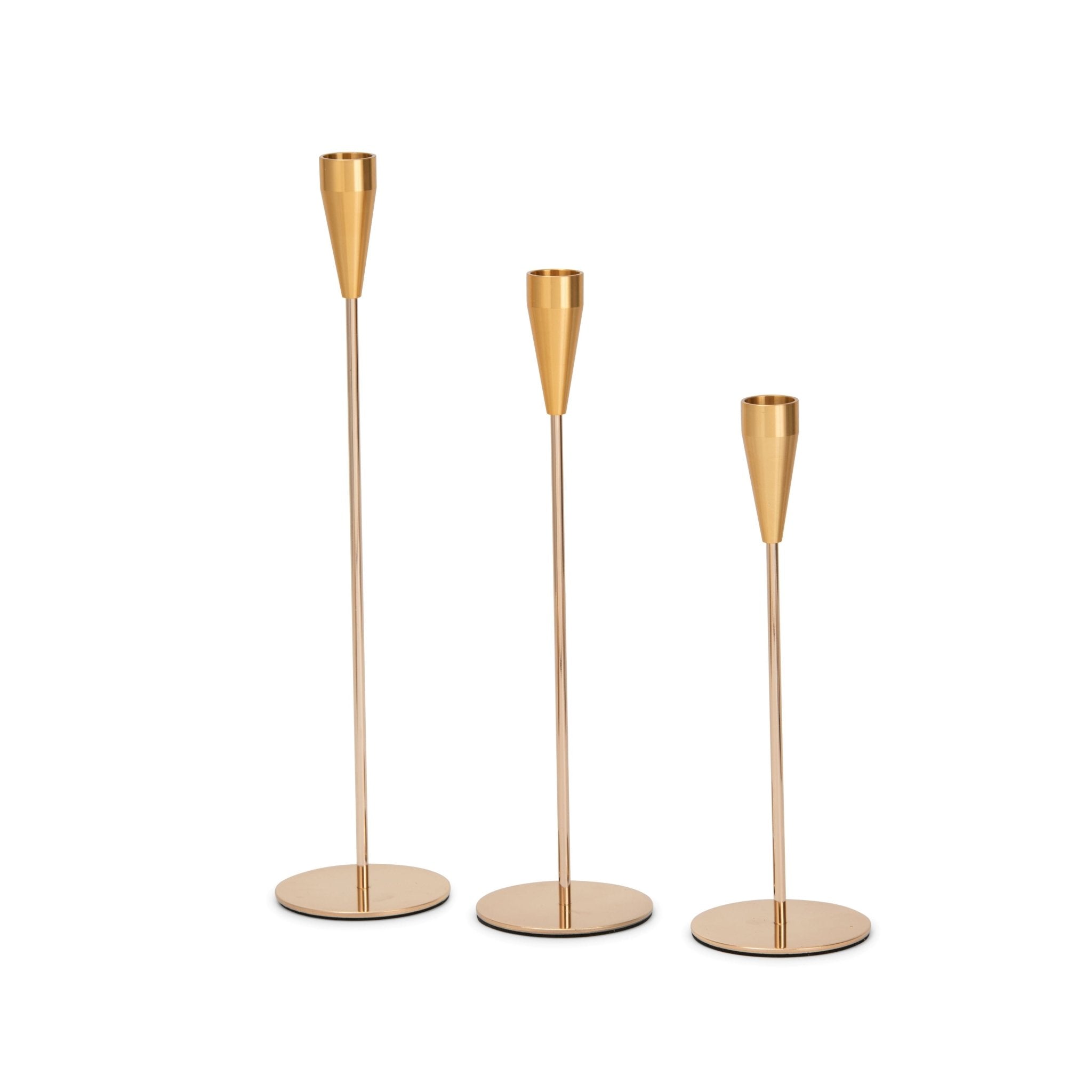 Metallic Candle Holders Set – 3pcs - Urban Home