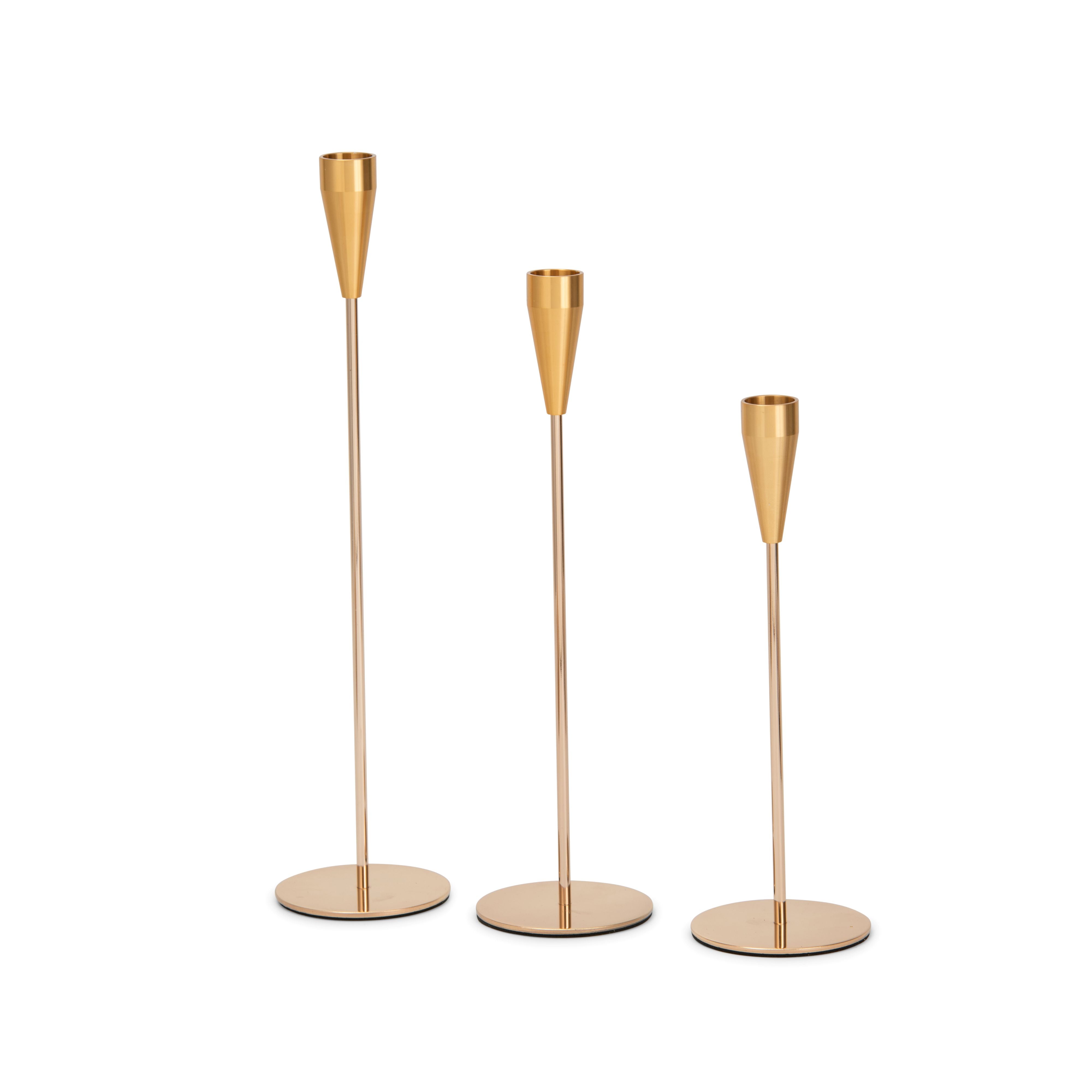 Metallic Candle Holders Set – 3pcs