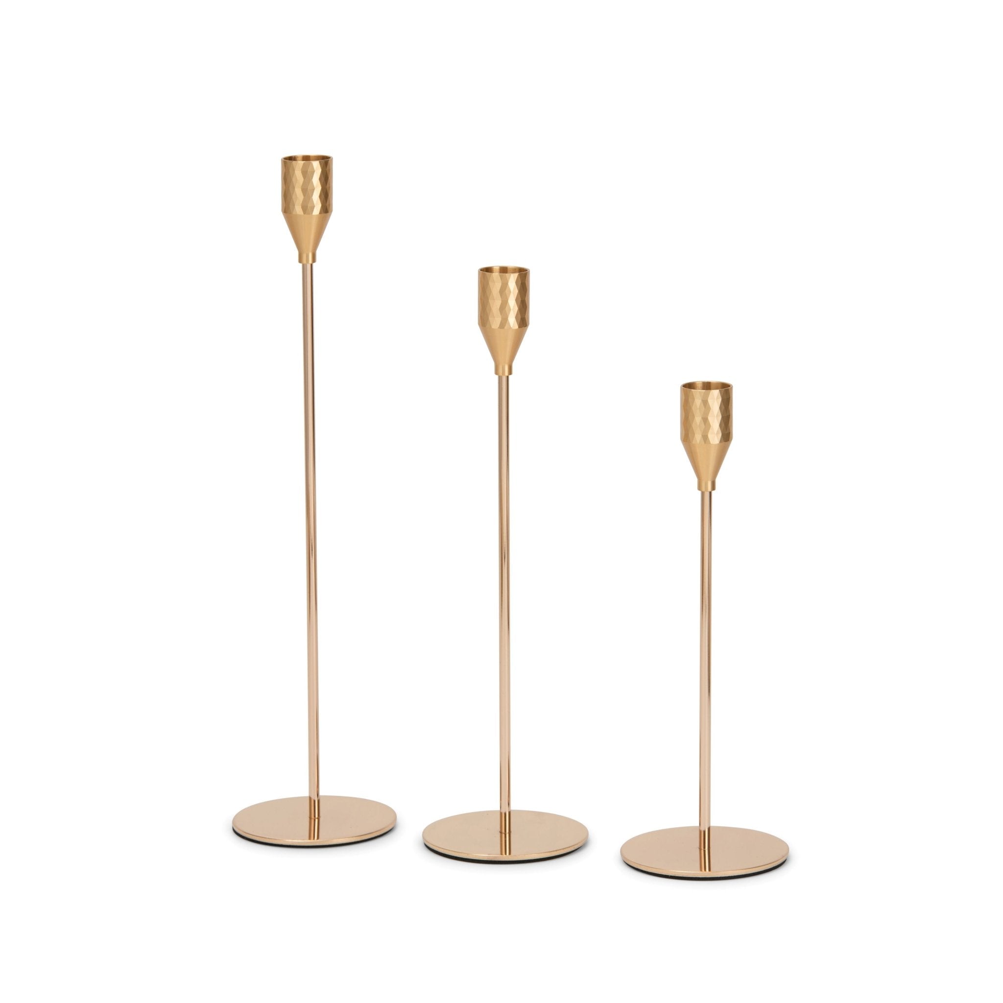 Metallic Candle Holders Set - 3pcs - Urban Home